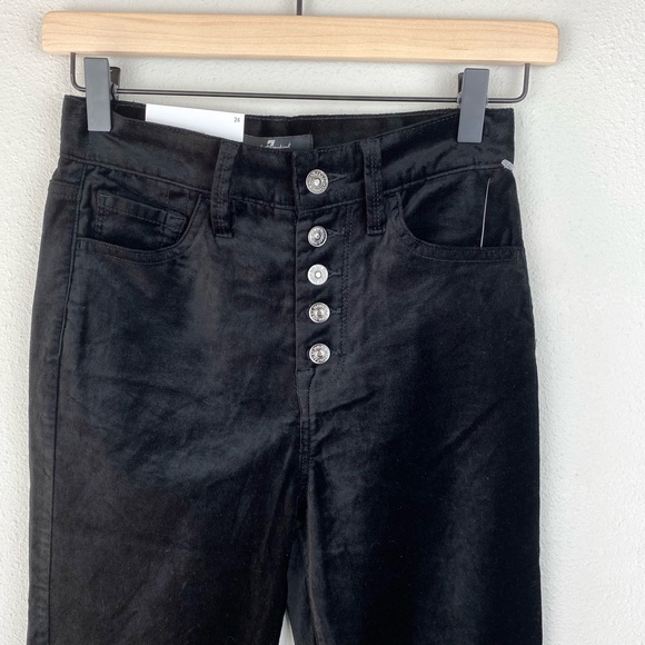 7 For All Mankind High Waist Velvet Ankle Skinny w/ Exposed Button Fly - Sz 24 - Picture 4 of 12